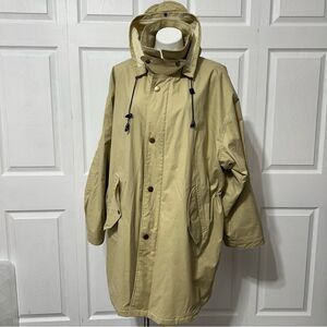J.Peterman Wool Lined Hooded Trench Rain Coat XL